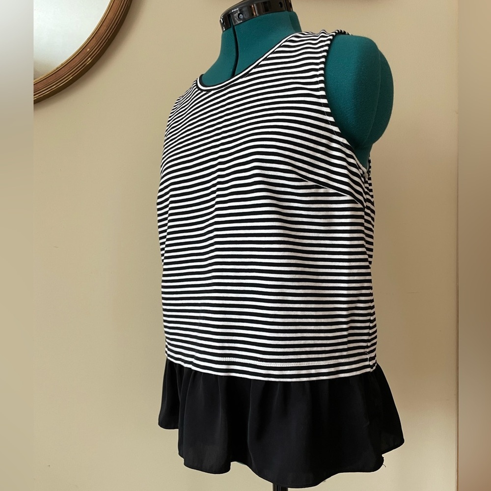 J. Crew size medium peplum sleeveless blouse with ruffle trim